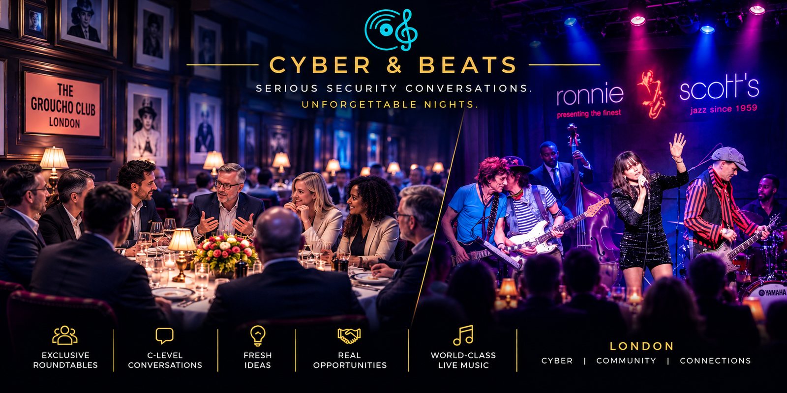 Cyber & Beats: a roundtable dinner at The Groucho Club and live music at Ronnie Scott's